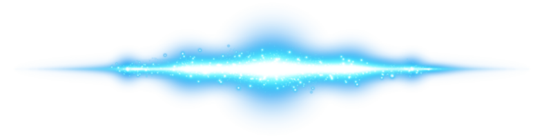 Blau horizontal Linse Fackeln. Laser- Balken, horizontal Licht Strahlen. schön Licht Fackeln. glühend Streifen auf transparent Hintergrund. glühend Streifen. Laser- Balken. Funken und Sterne. png. png