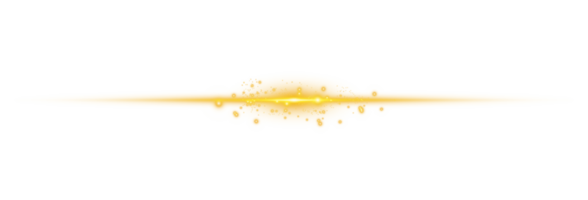 Yellow horizontal lens flares. Laser beams, horizontal light rays. Laser beams. Sparks and stars. PNG. png