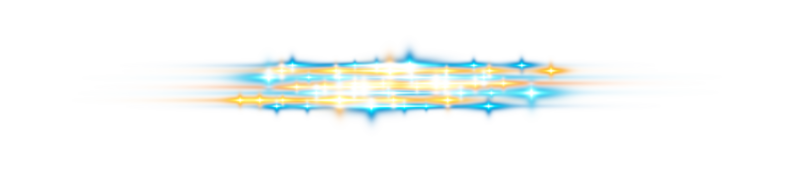 Blau und Gelb horizontal Linse Fackeln. Laser- Balken, horizontal Licht Strahlen. schön Licht Fackeln. glühend Streifen auf transparent Hintergrund. glühend Streifen. leuchtend abstrakt funkelnd. png