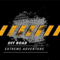 Off road extreme adventure, offroad tire tracks vector