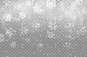 Realistic snow flakes background isolated backdrop vector