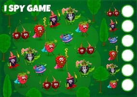 I spy game quiz with berry wizard, mage, warlock vector