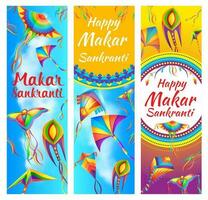 indio makar sankranti fiesta festival pancartas vector