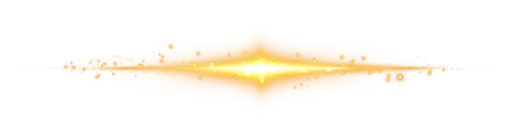 Yellow horizontal lens flares. Laser beams, horizontal light rays. Laser beams. Sparks and stars. PNG. png