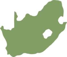 Gekritzel-Freihandzeichnung der südafrikanischen Karte. png
