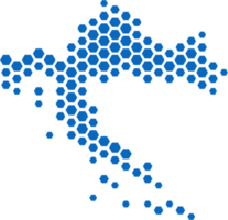 Hexagon gestalten von Kroatien Karte. png