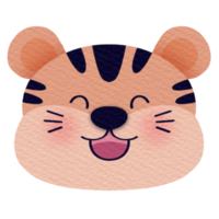 pastel tijger gezicht emoji png