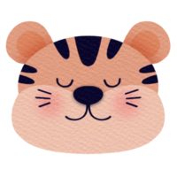 pastel tijger gezicht emoji png