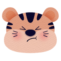 Pastel tiger face emoji png