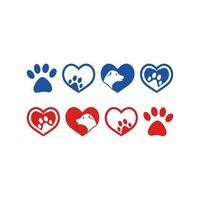 Dog Love Heart with cute puppy face vector illustration best used for pet care, pet friendly logo.