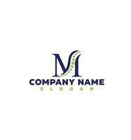 Letter M initial logo for medical company vector