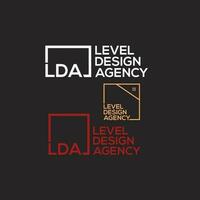 LDA Logo and Graphics design vector art, Icons isolated on black background