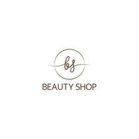 Initial BS beauty monogram and elegant logo design, handwriting logo of initial signature, wedding, fashion, floral and botanical with creative template. vector