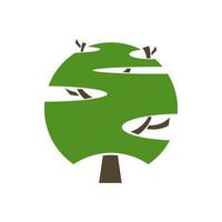 Park and garden tree icon, with round green leaf vector