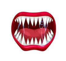 peligro monstruo mandíbulas, boca, lengua y dientes vector