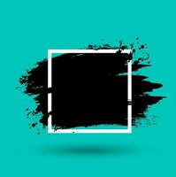 Grunge frame, background with paint stroke texture vector