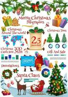 Christmas holiday infographics vector template