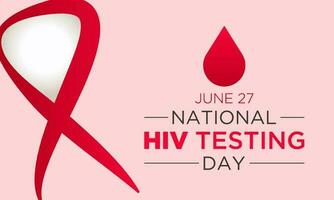 Hiv Testing day, June 27. Vector template for banner, greeting card, poster of HIV testing day. Vector illustration.