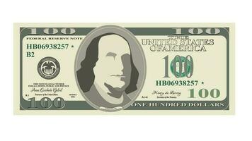 100 nosotros dolares papel billete de banco aislado en blanco. vector eps10.