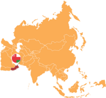 Oman map in Asia, Icons showing Oman location and flags. png