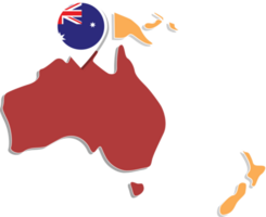 mapa de australia en australia, iconos que muestran la ubicación y las banderas de australia. png