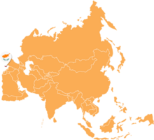 zypern-karte in asien, symbole, die zyperns lage und flaggen zeigen. png