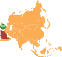 Saudi Arabia map in Asia, Icons showing Saudi Arabia location and flags. png