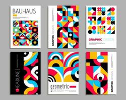 Bauhaus posters, geometric abstract background vector