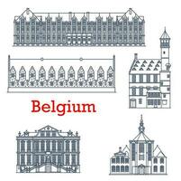 Bélgica viaje punto de referencia arquitectura, feudal palacio vector