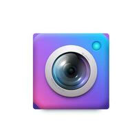 Photo and video camera icon of web and mobile app vector