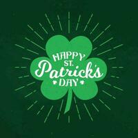 Happy St Patrick day shamrock clover Irish holiday vector