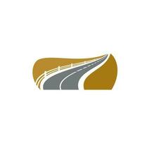 Road icon, asphalt roadside sign, avenue highway vector