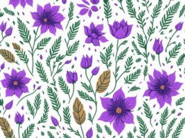 Flower pattern design illustration. Beautiful elegant floral pattern art for print, wallpaper, decoration. png