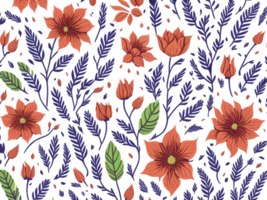 Flower pattern design illustration. Beautiful elegant floral pattern art for print, wallpaper, decoration. png