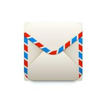 Mail envelope, e-mail or messaging app 3d icon vector