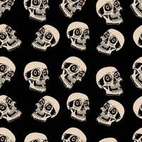 skull head seamless pattern on black backgroundBasic RGB vector