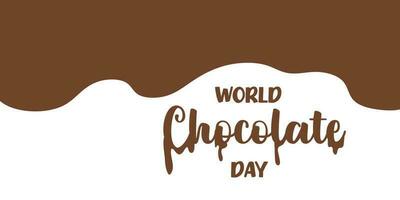 Lettering World chocolate day. Idea for poster, postcard. Vector. vector
