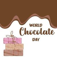 Lettering World chocolate day. Idea for poster, postcard. Vector. vector