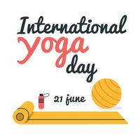 internacional yoga día. plano vector ilustración