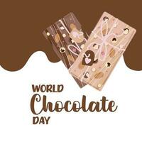 Lettering World chocolate day. Idea for poster, postcard. Vector. vector