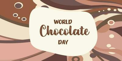 Lettering World chocolate day. Idea for poster, postcard. Vector. vector