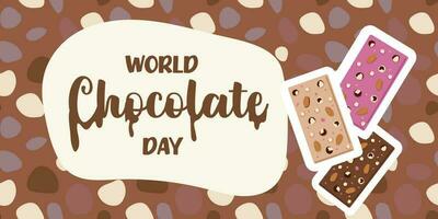 Lettering World chocolate day. Idea for poster, postcard. Vector. vector