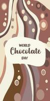 Lettering World chocolate day. Idea for poster, postcard. Vector. Vertical banners and wallpaper for social media stories. vector