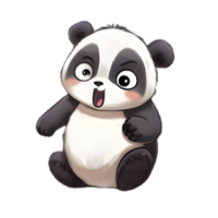 panda polare söt tecknad serie panda illustration png