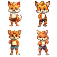 délicieux illustration de une mignonne dessin animé Renard png