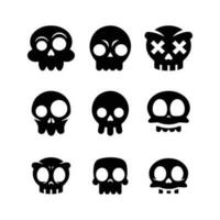 Set of human skull illustrations on white background. vector