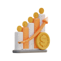 3d illustration financial graph rose png