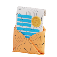 3d illustration of email money document png