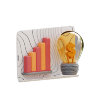 3d illustration business financial idea graph png