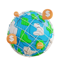 3d Illustration von global Finanzen png